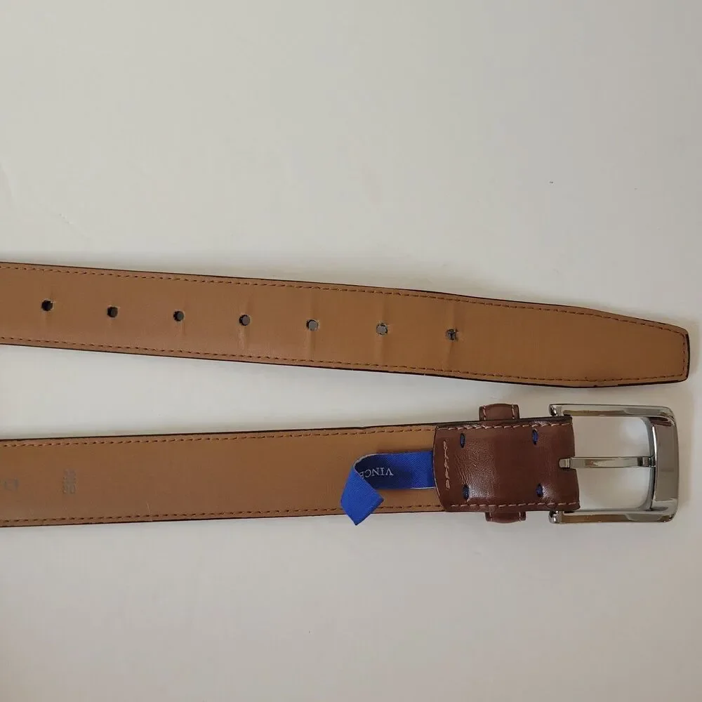 Vince Camuto Leather Brown Classic Size 32 Mens Belt